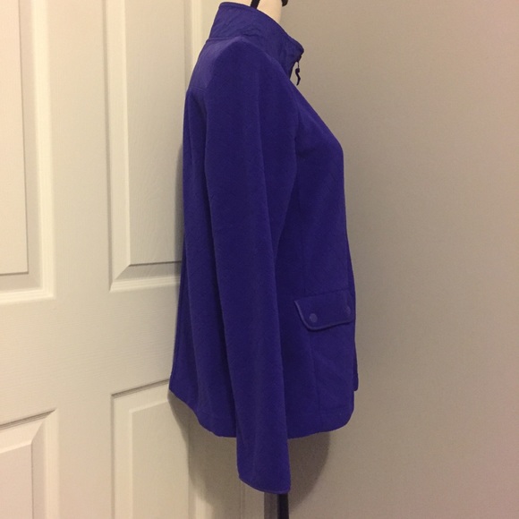 TALBOTS Diamond-Textured Quilted Zip Fleece Jacket - Picture 3 of 8